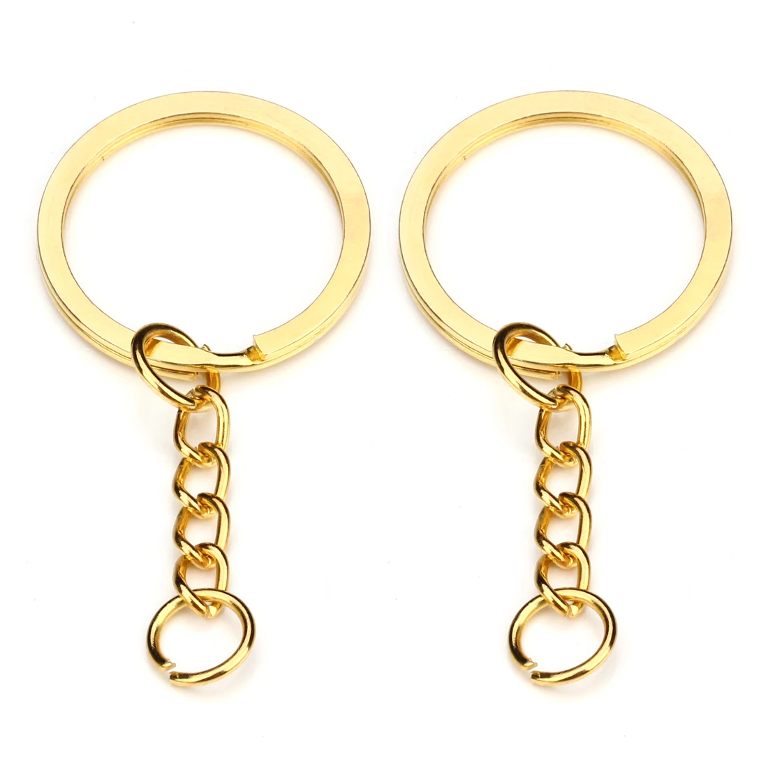 5-20 Stück Schlüsselanhänger in Goldfarbe, Schlüsselring aus Bronze oder Rhodium, 28 mm lang, runde Schlüsselringe für DIY-Schmuckherstellung, Großhandel – Detail 11