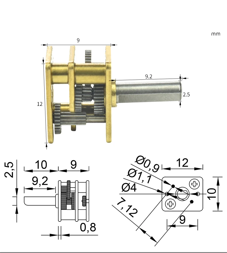 N20 Reducer Motor Gearbox N30 Miniature Reducer Motor Gearbox 12MM Gear Reducer 15BY Stepper Reducer Motor Gearbox