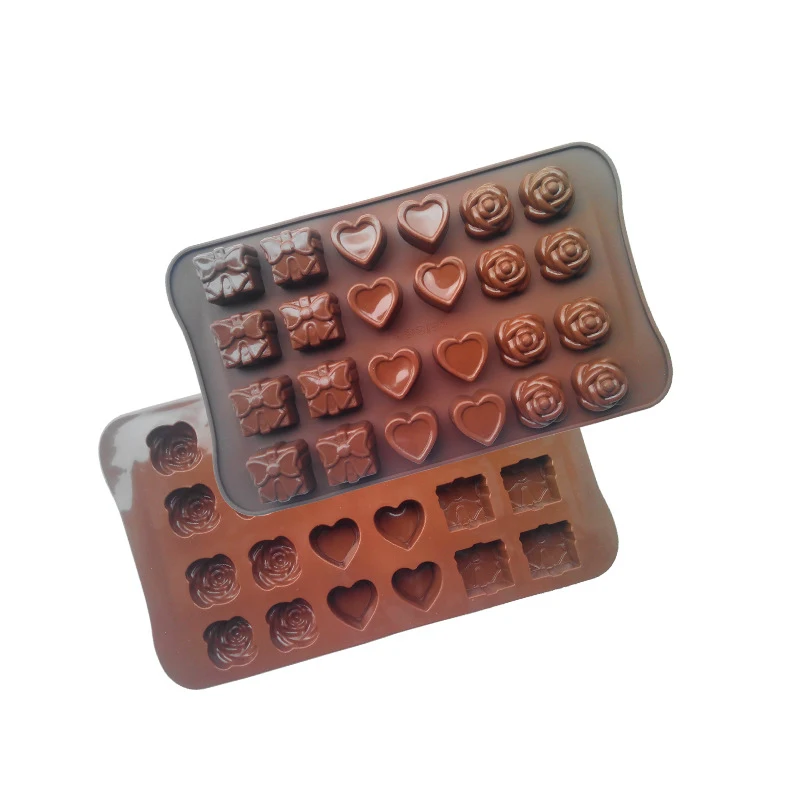 

Silicone Chocolate Molds, Reusable 24 Cavity Candy Baking Mold Ice Cube Trays Candies Making Supplies