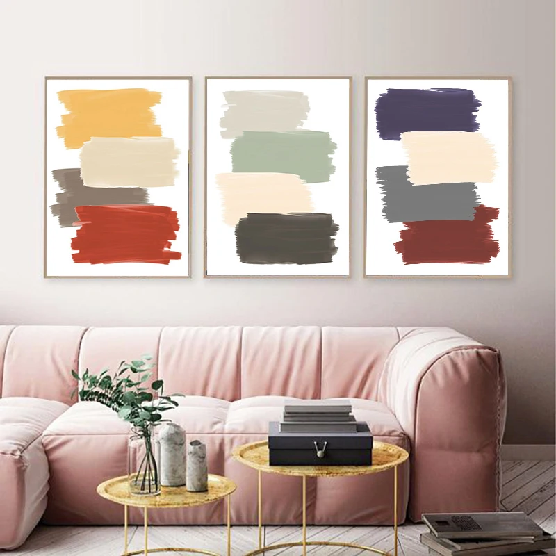 Colorful Red Yellow Blue Drawing Painting Poster Wall art Abstract Prints Posters Nordic Pictures For Living Room Lnterior Home