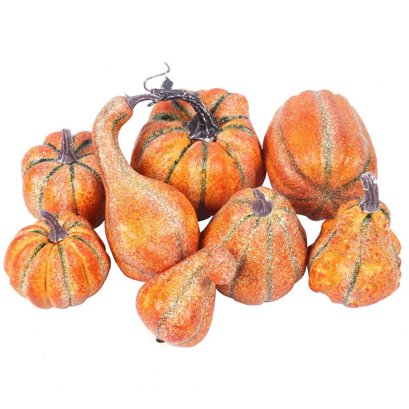 Artificial Lifelike Simulation Pumpkins Gourds Fake Vegetable Fruit Festival Halloween Thanksgiving Fall Harvest Home Decoration