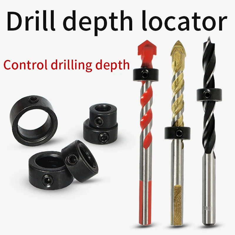 Drill bit depth locator door drawer hole woodworking drill bit retaining ring drilling depth stop ring rod retaining ring screw