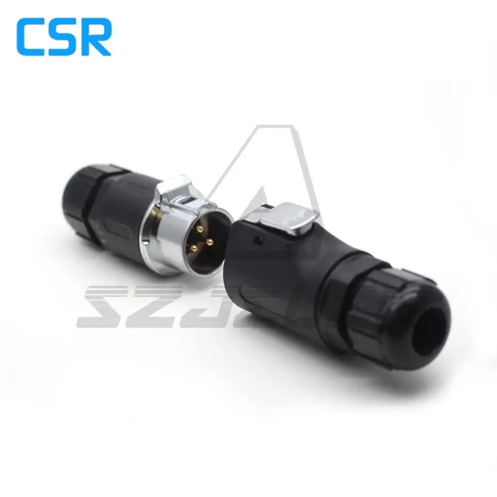 XHP20 , 3 Pin Waterproof Connector LED Power Cable Connector Male Socket Docking Connector IP67