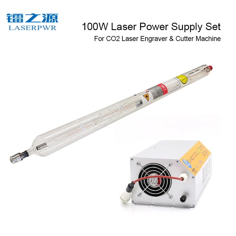 LASERPWR ES100 CO2 Laser Power Supply+RECI T4 Glass Tube Set 110V 220V for 80W-120W Laser Cutter/Engraver Partts Cutting Wood