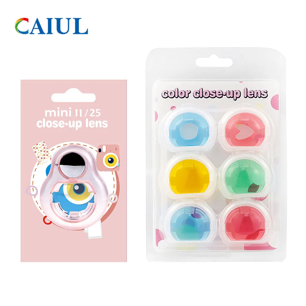 CAIUL for Fujifilm Instax Mini 11 25 Instant Film Camera 7 in 1 Self-Portrait Mirror Multi Color Round Heart Shape Close-up Lens