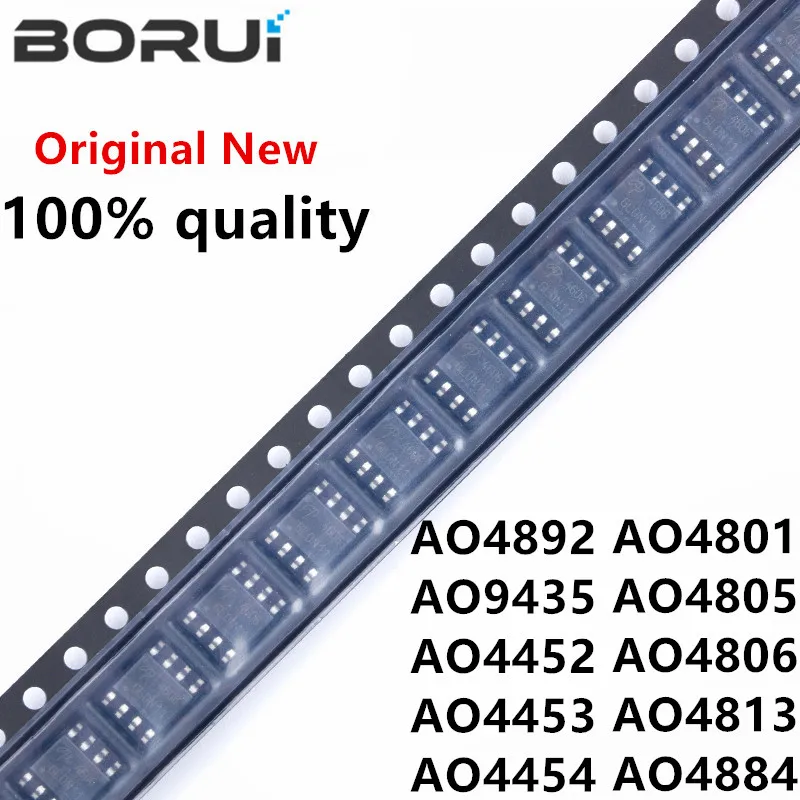 (10ชิ้น) 100% ใหม่ AO4801 AO4801A AO4805 AO4806 AO4813 AO4884 AO4892 AO9435 AO4452 AO4453 AO4454 SOP-8 MOS FET ชิปเซ็ต IC