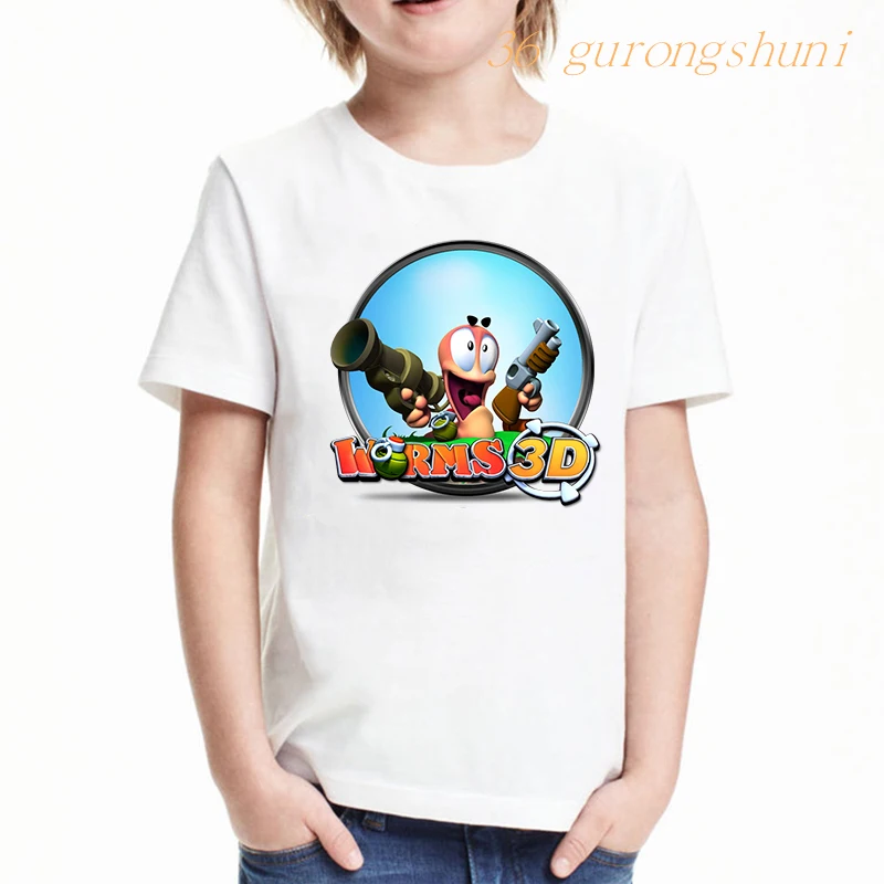 Children clothing cartoon kids t shirt for boys girls clothes tshirt girl worms 3 graphic tee 3d kawaii summer tops kid t-shirt