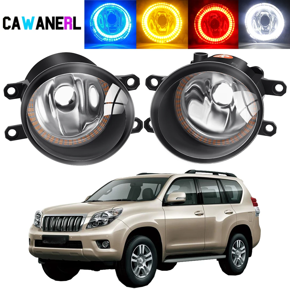 

2x автомобильные противотуманные фары в сборе для Toyota Land Cruiser Prado J150 2009-2012, противотуманные фары «ангельские глазки», кольцо Halo, абажур + лампочки