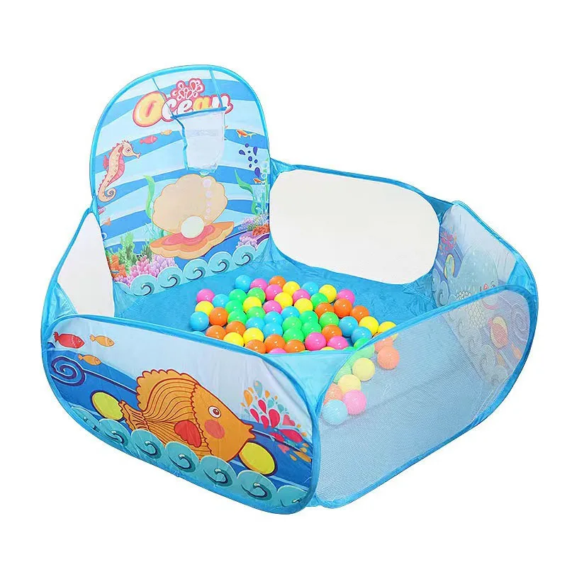 1.2m crianças playpen playground bola infantil pit bolas piscina seca com aro de basquete parque infantil tenda portátil crianças balões brinquedos