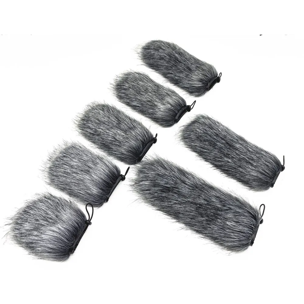 Outdoor Pop Filter Mic Pelzigen Windschutzscheibe Muff Winddicht Mikrofon Hülse Mikrofon Abdeckung Dead Cat Für Interview Dropshipping – Detail 6