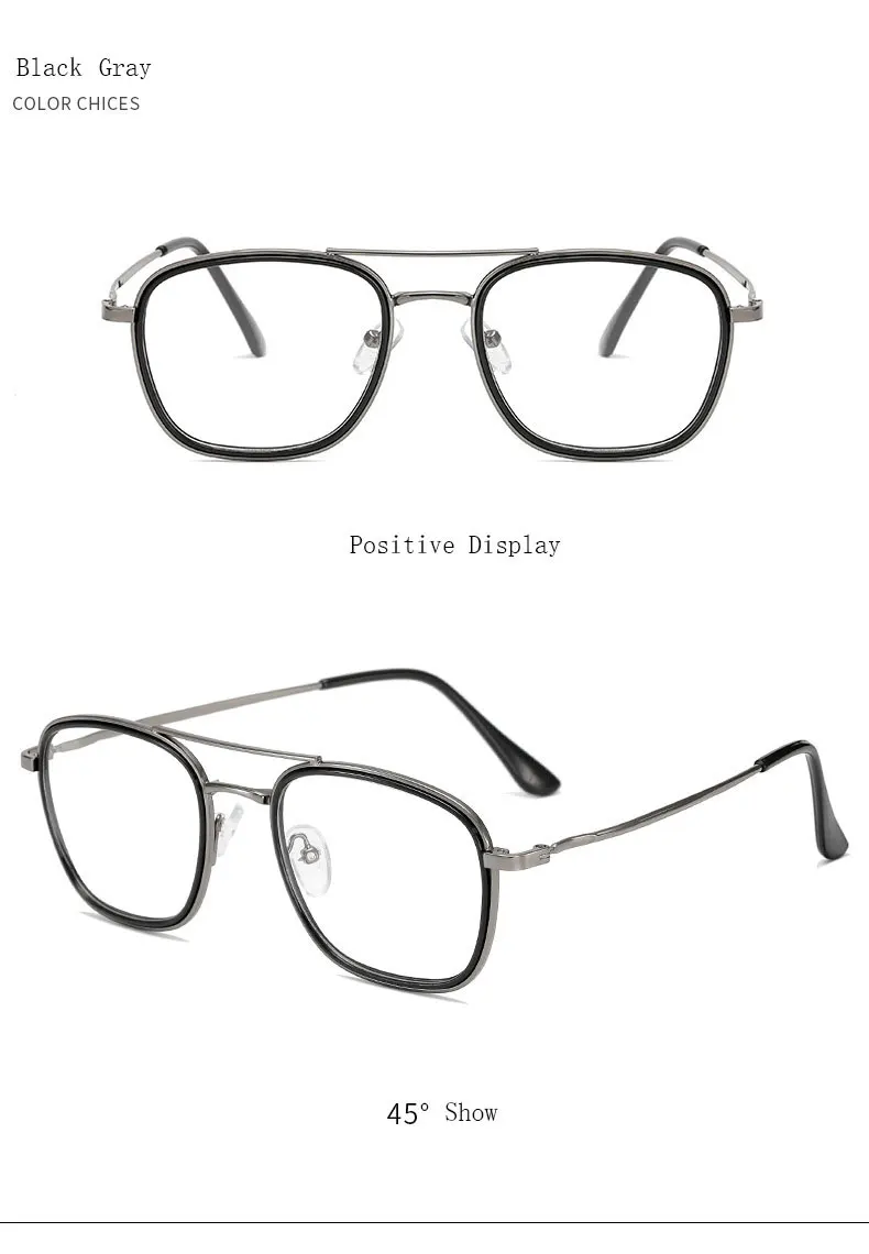 Legierung Gläser Rahmen Unisex Brille Vollrand Brillen Anti Blue Ray Frühling Scharniere Kurzsichtige Brillen Heißer Verkauf – Detail 13