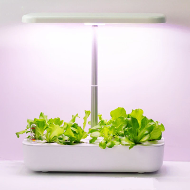 Sistema de cultivo hidropónico con luz Led, macetero inteligente para interior, jardín de hierbas, cocina, temporizador automático, 12 cápsulas