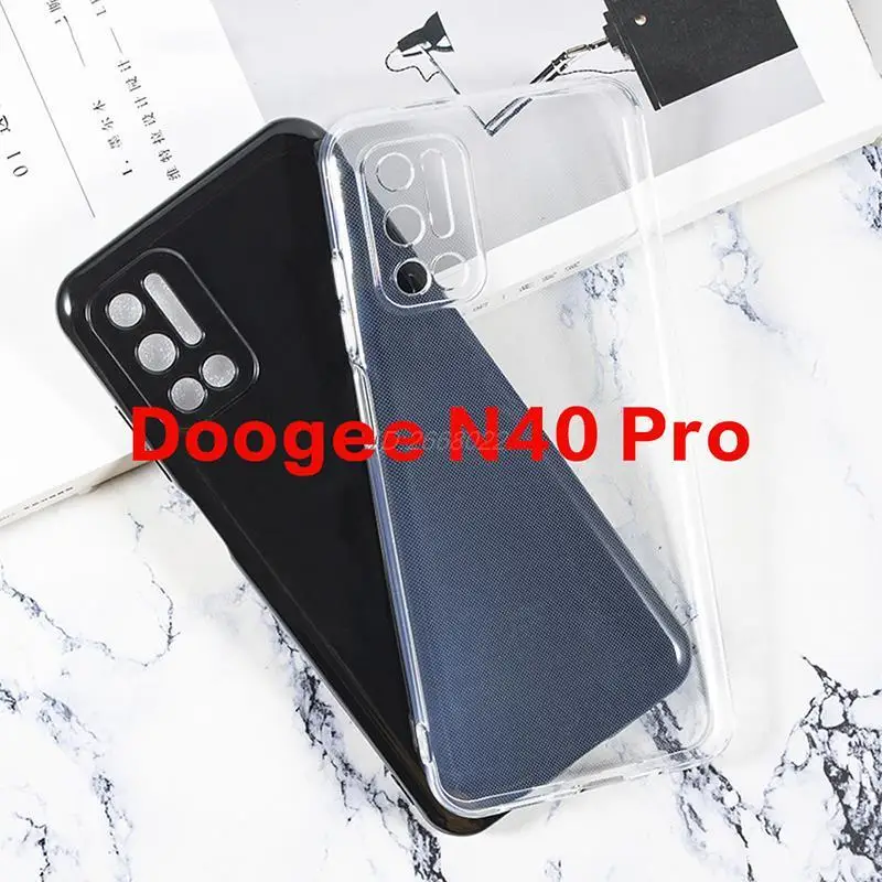 

Soft Black TPU Case For Doogee N40 Pro Case Silicone Camera Protctive Case on Doogee N40 Pro N40Pro Transparent Phone Case Cover