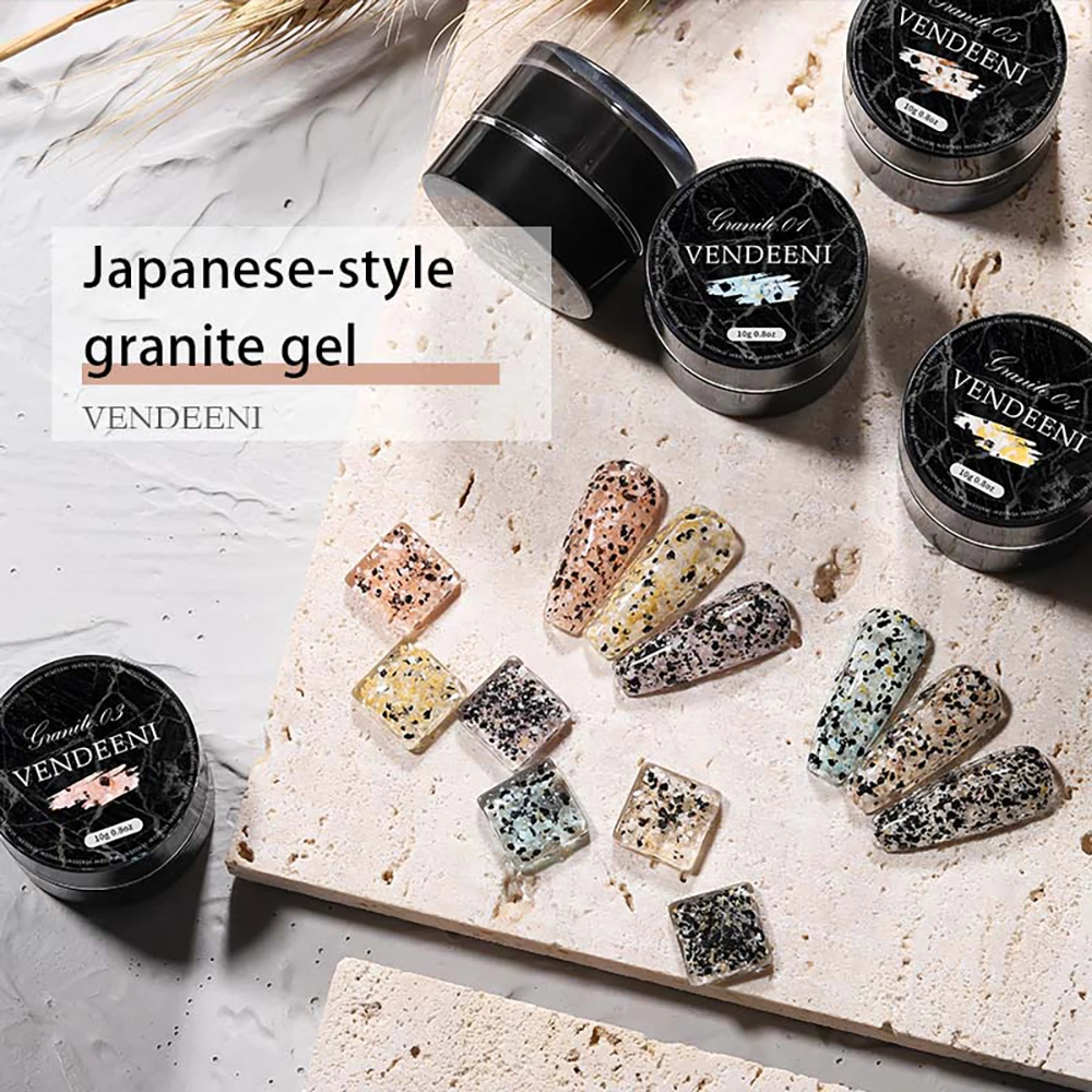 

Vendeeni Japanese-style Granite Nail Gel Polish 6 Colors UV Soak Off Gel Varnish For Manicure Rock Pattern Nail Art Gel Lacquer