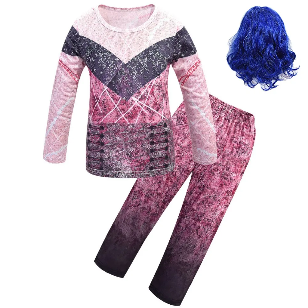 Evie Evil Mal Descendants Cosplay Kostüm Mädchen Geburtstag Party Halloween Karneval Kostüm und Perücke für Kinder Verkleidung Descendants 3 – Detail 9