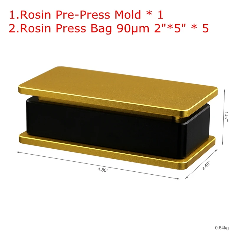 Rosin Pre-Press Mold Aluminum Material Mould for Concentrates Wax Oil Rosin Pressing Machine Extracting Tool 2X4Inch