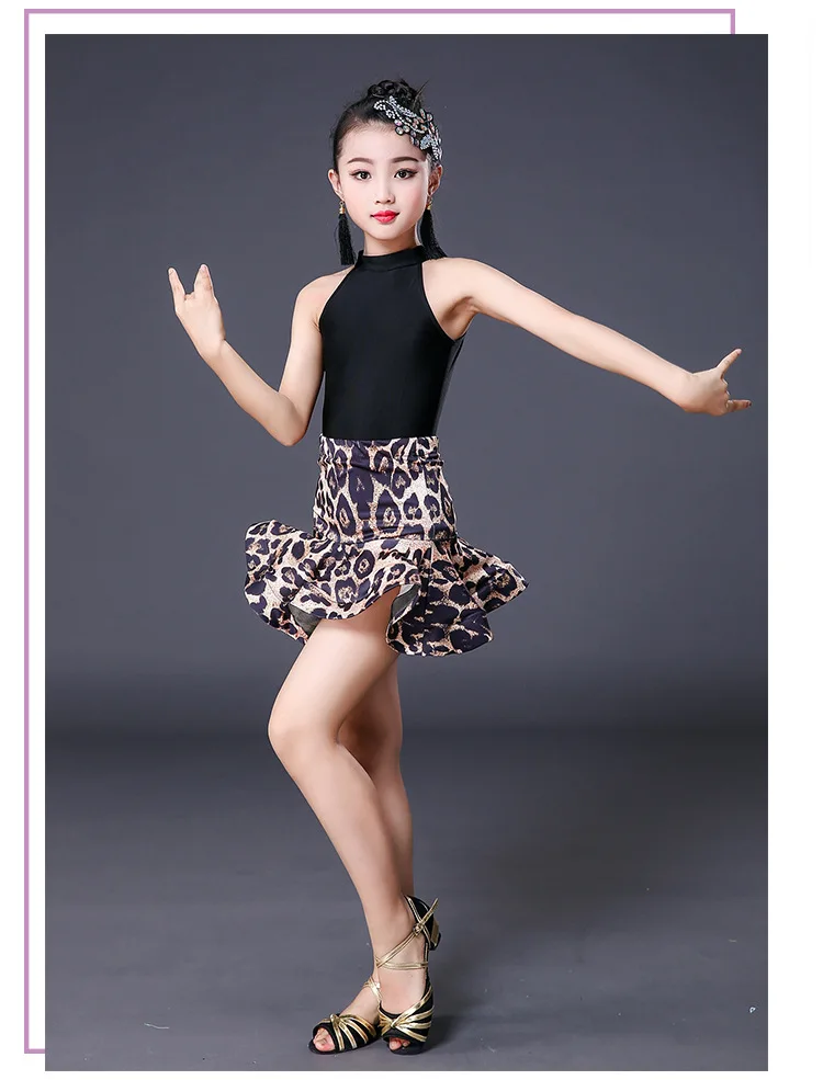 Adult & Kid Latin Ballroom Dance Dress Girls Performance Latin Suit Kids Dance Top & Skirt Sets Latin Competition Costumes