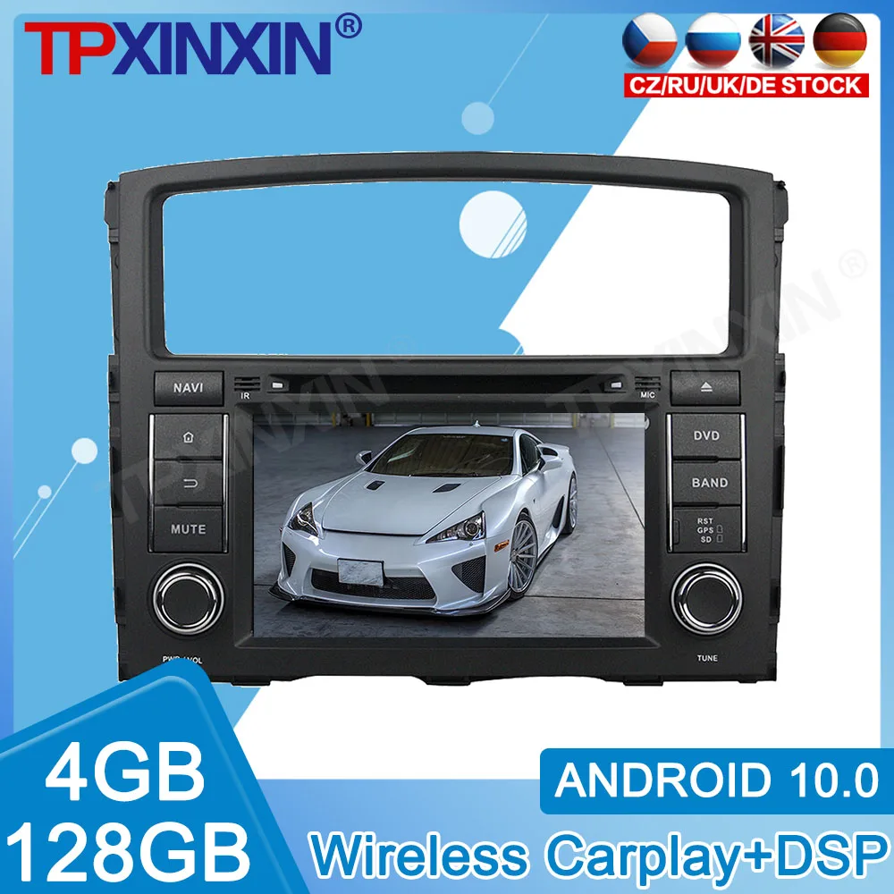 Android 10 Carplay 4G+128GB For MITSUBISHI PAJERO 2006 - 2012 Radio Recorder Multimedia Player Stereo Head Unit GPS Navigate