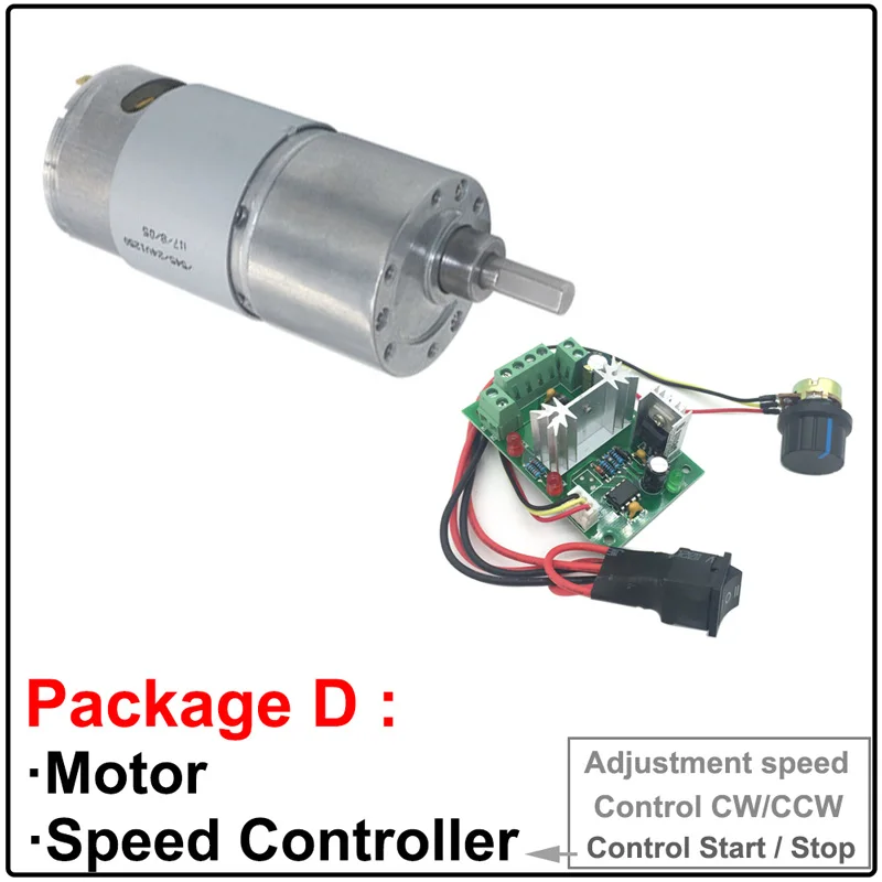 Micro Mini motores de engranaje de CC eléctricos, 12 V, 24V, alto par de 12 voltios, alta velocidad, 7-1000RPM en Motor de CC, velocidad ajustable y