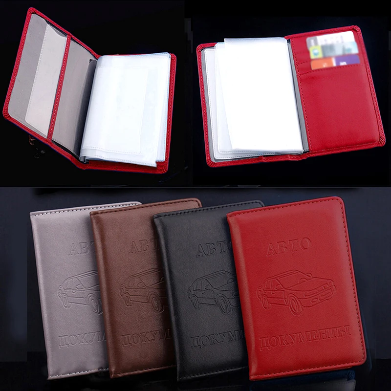 2020 Nieuwe Pu Lederen Cover Voor Auto Rijden Documenten Card Credit Houder Russische Auto Rijbewijs Bag Purse Wallet Case