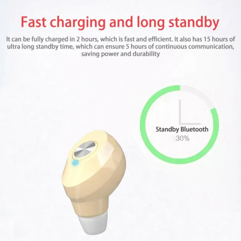 Wireless HiFi Headset With Mic Sports Earbuds Mini Monaural Bluetooth-compatible Earphone Noise Reduction Stereo Earphones