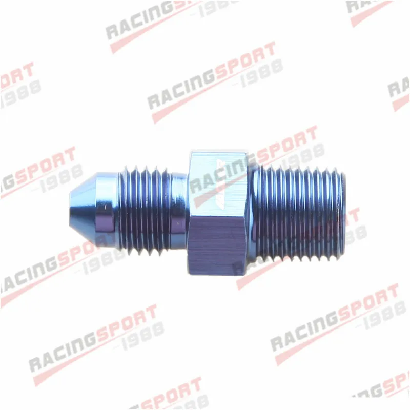 AN3 AN-3 to 1/8\'\' NPT Aluminum Straight Fitting Adapter Pipe Fuel Oil Air Blue/Black