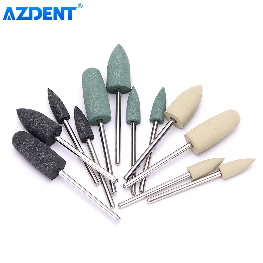 12pcs/Kit Dental Diamond Burs Hidden AZDENT Denture Resin Base Polishing Kits for Low Speed HP 0412 Dentistry Tools