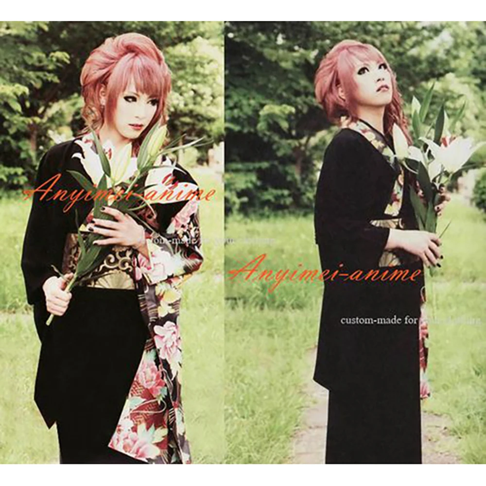 fondcosplay Gothic Versailles-Hizaki Cosplay Costume black cotton Visual Rock Japan Kimono Custom-Made[CK1269]