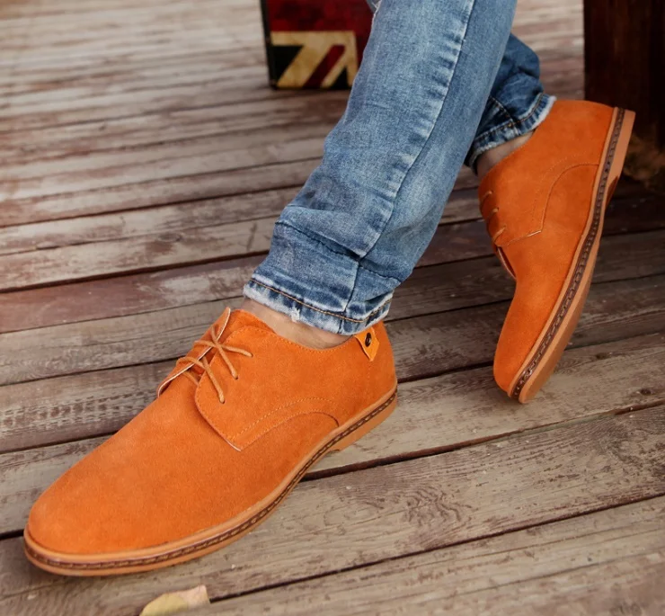 2024 fashion men casual shoes new spring men flats lace up male suede oxfords men leather shoes zapatillas hombre size 38-48