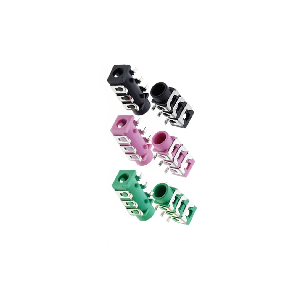 20 шт./партия, стереоразъём для наушников PJ-313D PJ313 SMD 6Pin SMT 3.5mm Female Audio Connector Stereo Black and Green Headphone Jack