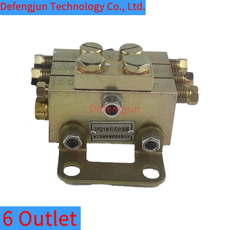 

JPQ1 Series 6 Outlet High Pressure Grease Dispenser Block Lubrication Grease Divider Manifold Grease Distributor With NO SWITCH