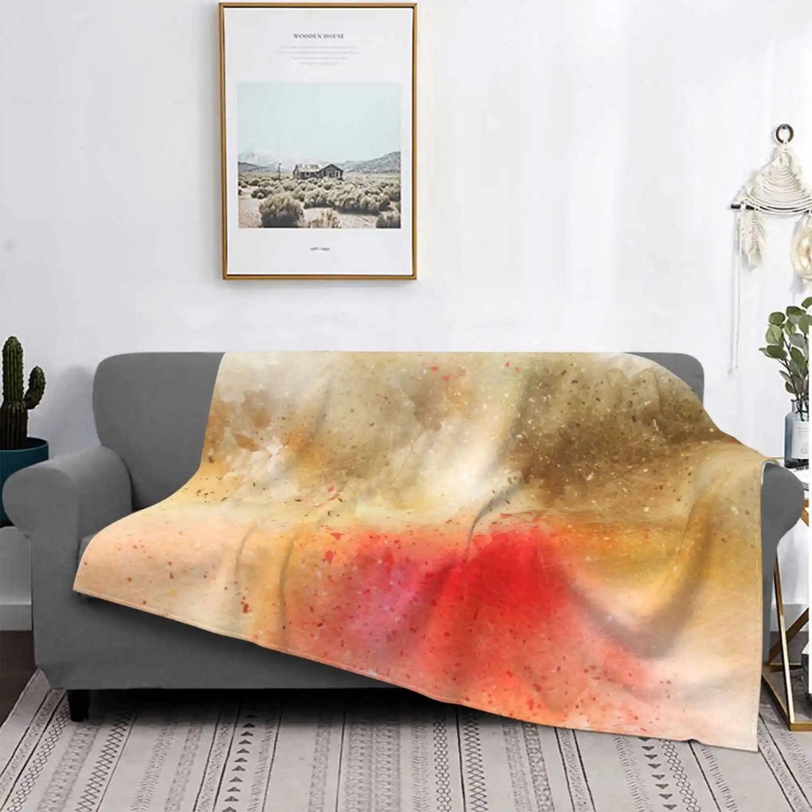 Gold Paint Air Conditioning Blanket Travel Portable Blanket Drops Splashes Gold Golden Luxury Metal Texture Pattern Color