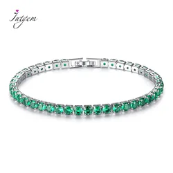 19CM Charm Sapphire Emerald Gemstone Tennis Bracelet Women's Jewelry Women's Fashion Bracelet Party Gift
