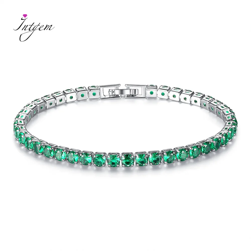 19CM Charm Sapphire Emerald Gemstone Tennis Bransoletka Biżuteria damska Modna bransoletka damska Prezent na imprezę