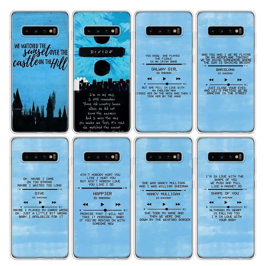 Ed Sheeran Lyrics Pictures Diy Phone Case For Samsung Galaxy A51 A50 A71 A70 A41 A40 A31 A30S A20E A21S A10S A11 A01 A6 A7 A8 A9