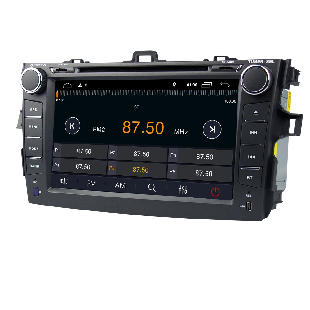 Eunavi Android 10 8 Core Car Radio DVD Player For Toyota Corolla 2007 2008 2009 2011 Multimedia Video Audio Head Unit 2 Din GPS