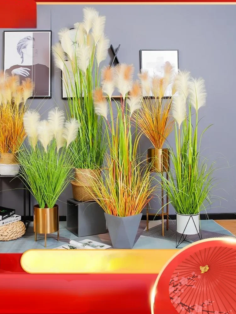 Living Room High Flower Artificial Flower Ornaments Large Landing Simulation Plant North Wind Reed Grass Living Room Ornaments