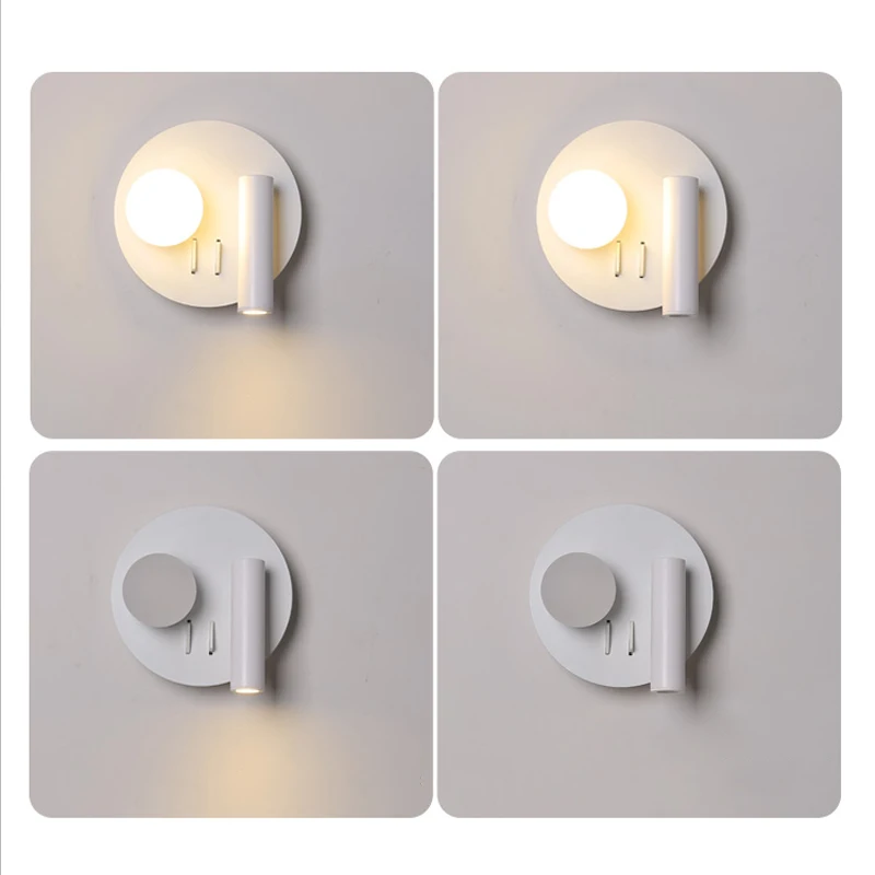 Imagem -06 - Lâmpadas de Parede de Cabeceira Led Luz Leitura com Interruptor Quarto Sofá Fundo da Parede Simples Moderna Decoração do Quarto Interior Arandelas