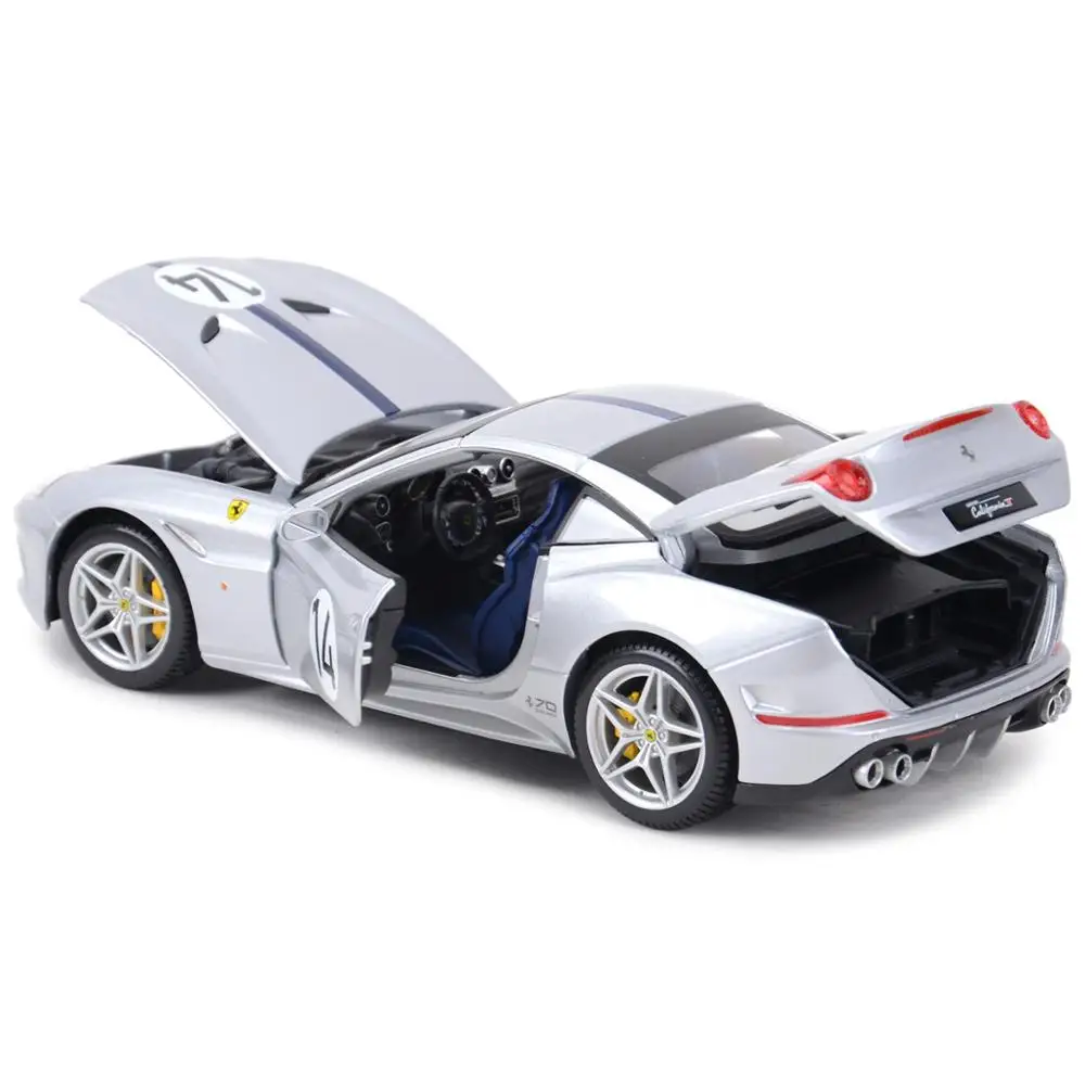 Bburago 1:18 Ferrari-California T #14 Closed Top Sports Car Static Die Cast Vehicles Collectible Model Car Toys