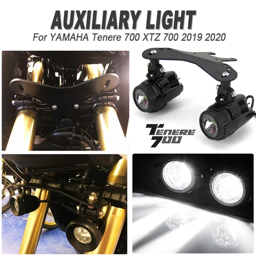 Imagen 2 del producto Para YAMAHA Tenere 700 T700 XTZ 700 luces antiniebla para motocicleta soporte de luz auxiliar lámpara de conducción 2019 2020