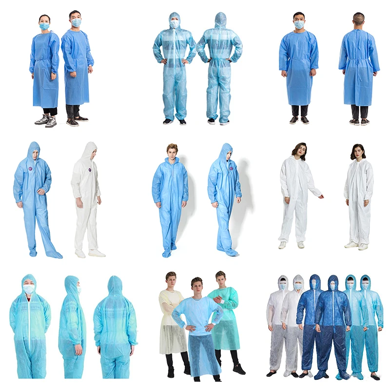 Unisex Sanitary Protection Jumpsuit Suit Zip Isolation Protective Coveralls Disposable Anti Dust Sanitary Safety Clothing