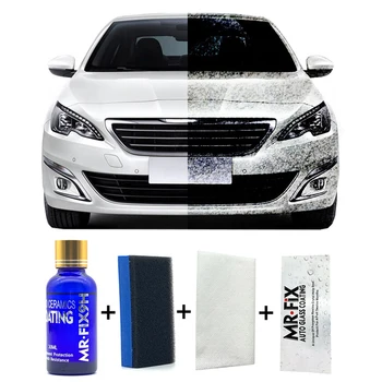 Capa de cerámica líquida para coche, revestimiento de vidrio hidrofóbico, cuidado de pintura automática, antiarañazos, detalles automáticos, esmalte de vidrio para coche