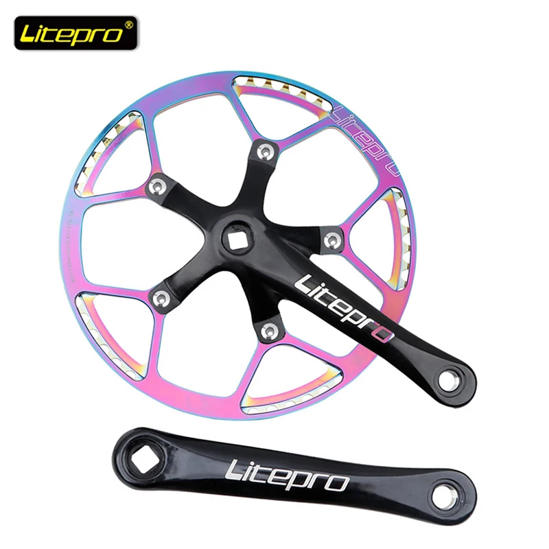 Litepro BMX Bicycle BCD130 Single Disc Gear Round Plate Crank 45/47/53/56 / 58T folding Bike Chainring Crank Chainring