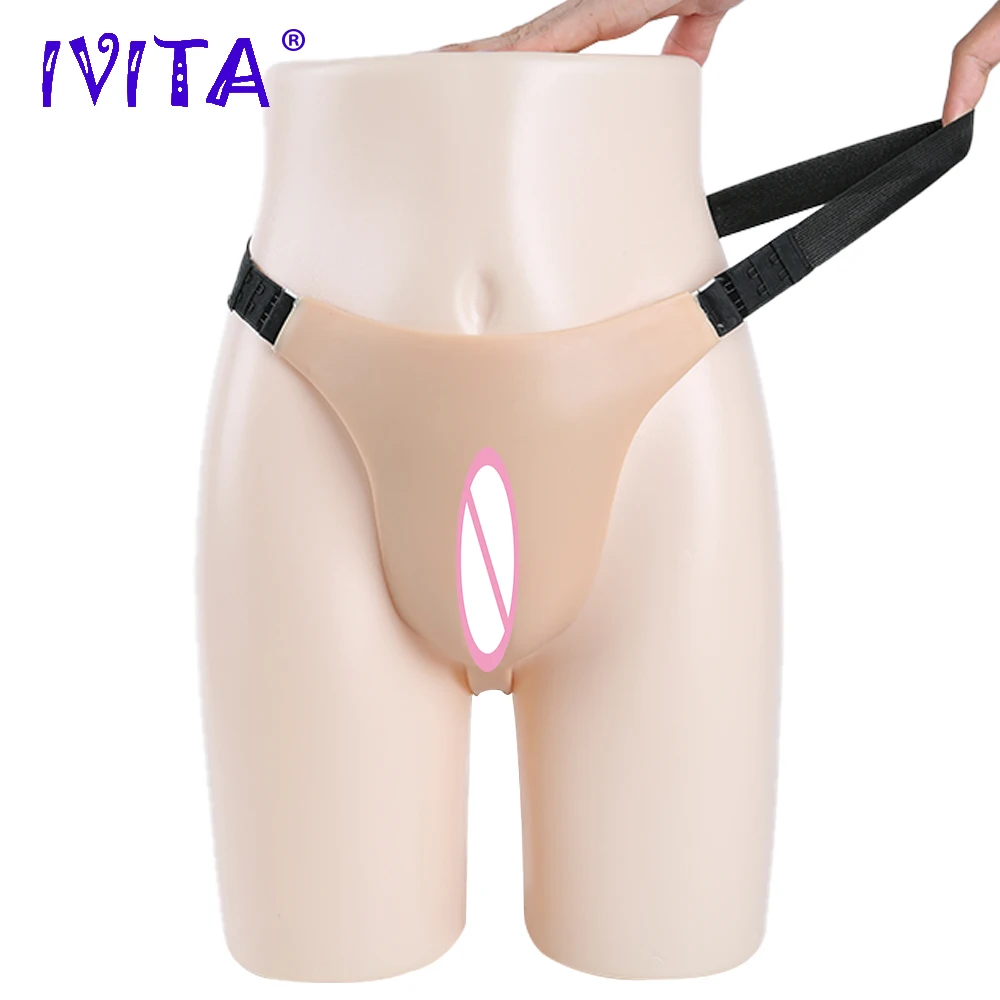 IVITA 350g Realistic Silicone Vagina Transgender Silicon Buttocks Enhancement Fake Vagina For Crossdresser Panties For Shemale