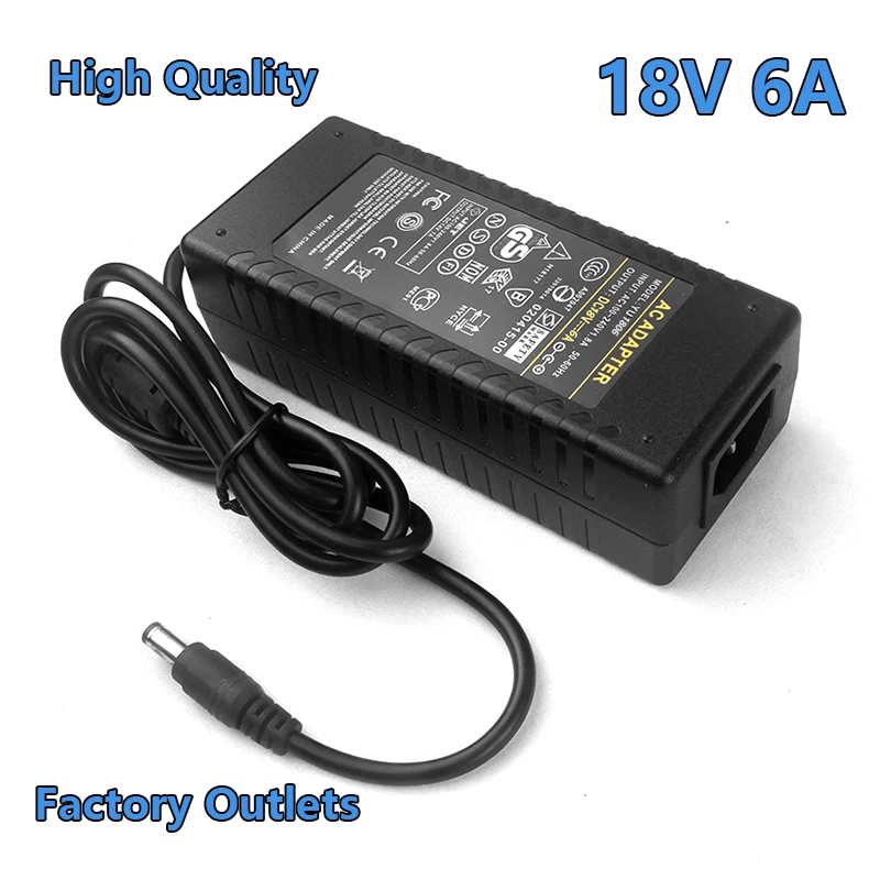 18V universal AC DC 18 Volt power adapter18 V 6A AC100V 220V Converter to 18 volt Adaptor 6a for access control buildings