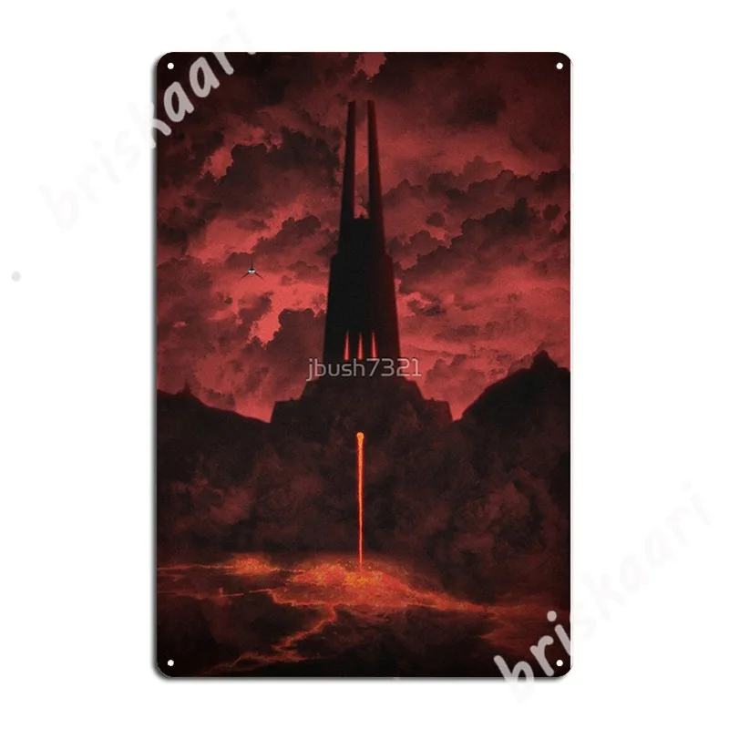 Dark Lord's Castle On Lava Planet Metal Signs Painting Décor Retro Cinema Kitchen Living Room Tin sign Posters