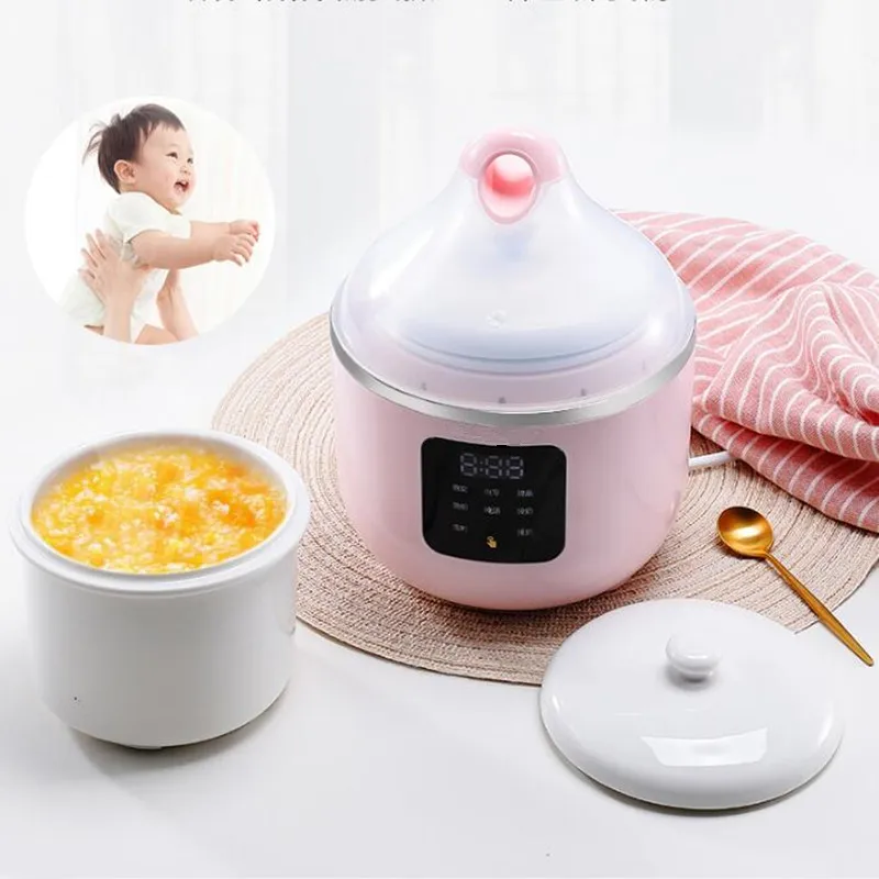 220V Household Electric Ceramic Rice Cooker Porridge Meat Stewing Cooker Automatic Multi Cooking Pot EU/AU/UK/US Plug