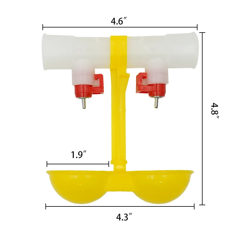 1Pcs Chicken Double Nipple Drinker Bowl Automatic Waterer Fountain Poultry Chick Drinking Hanging Cup Feeding Supplies