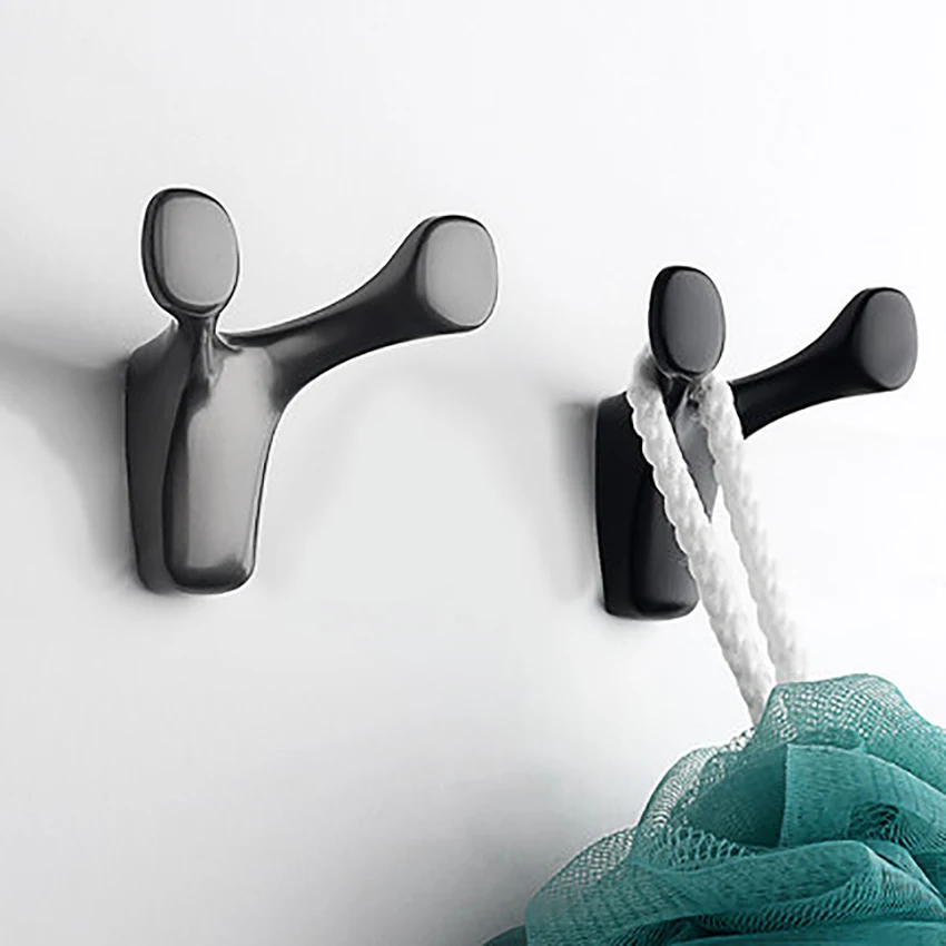 Double Coat Hooks Waterproof Retro Double Robe Hanger Heavy Duty Metal Hooks for Hanging Coat, Scarf, Bag, Towel, Screw Install