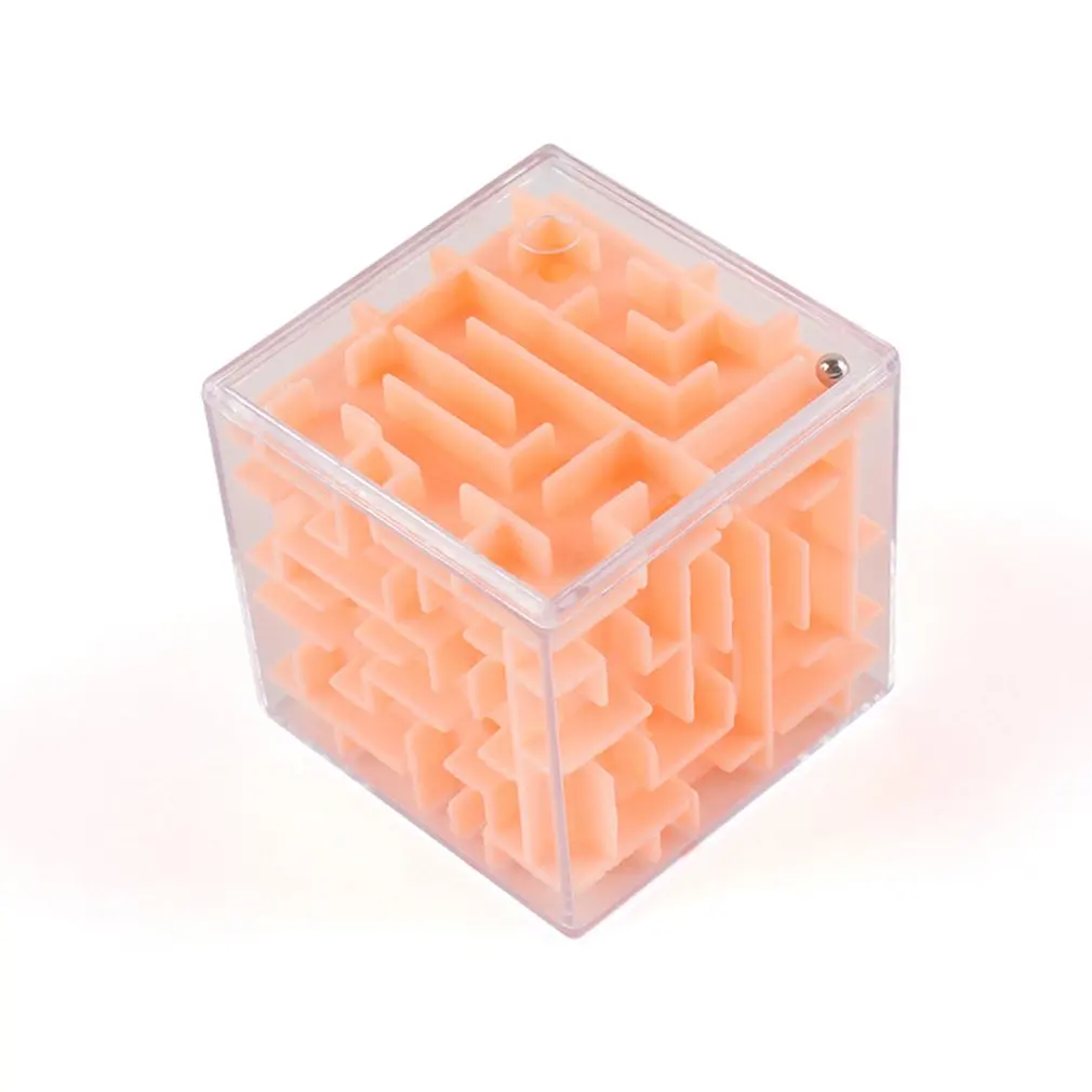 1pc 3D Maze Magic Cube Transparent Six-sided Puzzle Speed Cube Rolling Ball Game Cubos Maze Toys for Children Educational